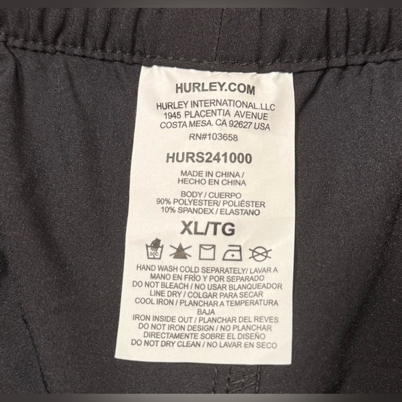 NWOT - Hurley 3” Surf Board Swim Shorts in Black Size XL - Picture 7 of 7